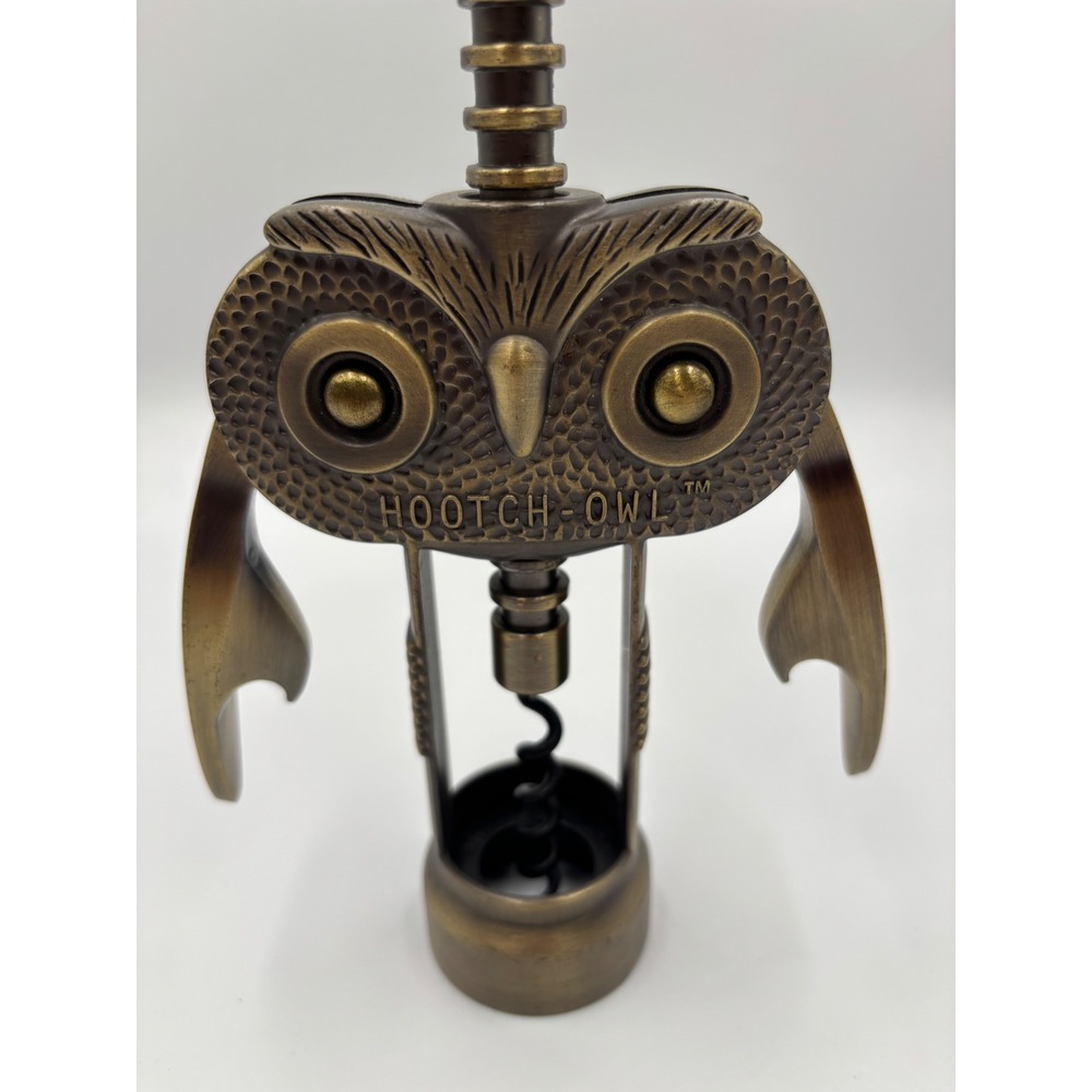 Hootch-Owl Vintage Style Wing Corkscrew Owl Face Bronze Tone Wine Bottle Opener